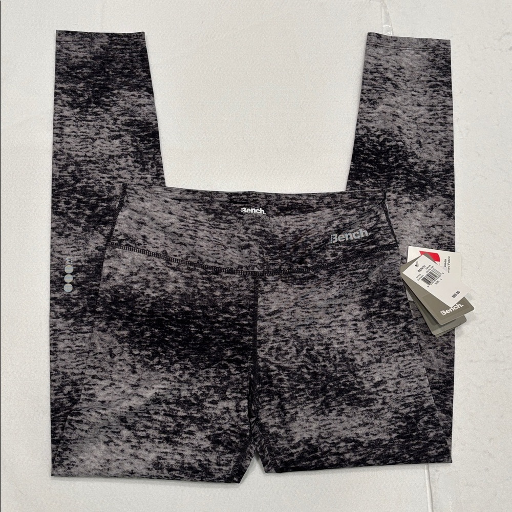 Bench Color Neutral Gray Patterned Leggings Size Large Lycra UPF Reflect